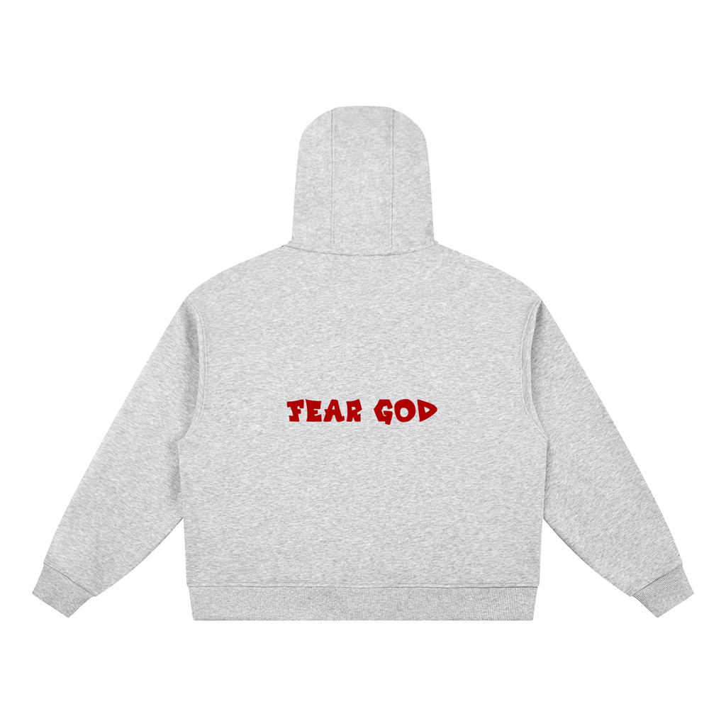 Boxy Button Placket Hoodie