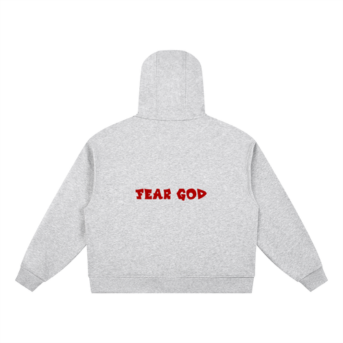 Boxy Button Placket Hoodie