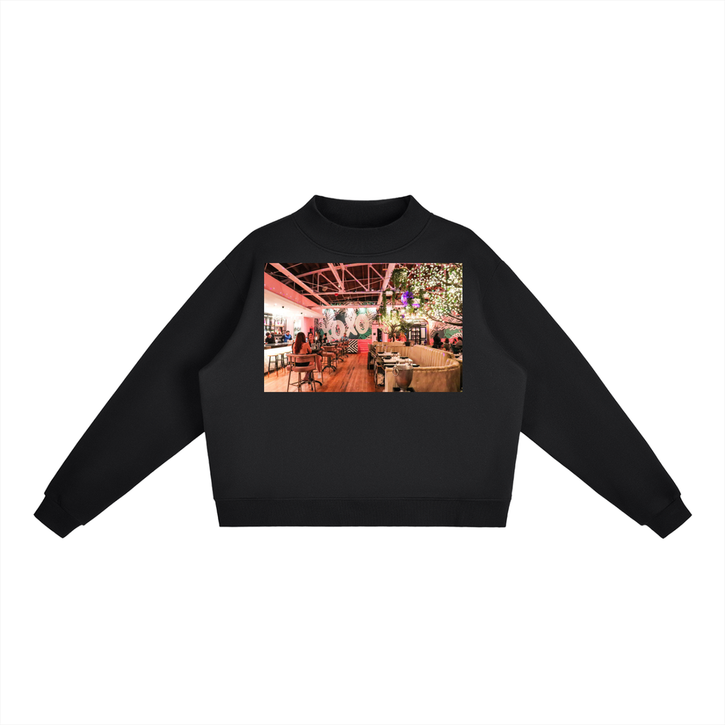 Essential Fleece Mock-Neck Crew Sweatshirt